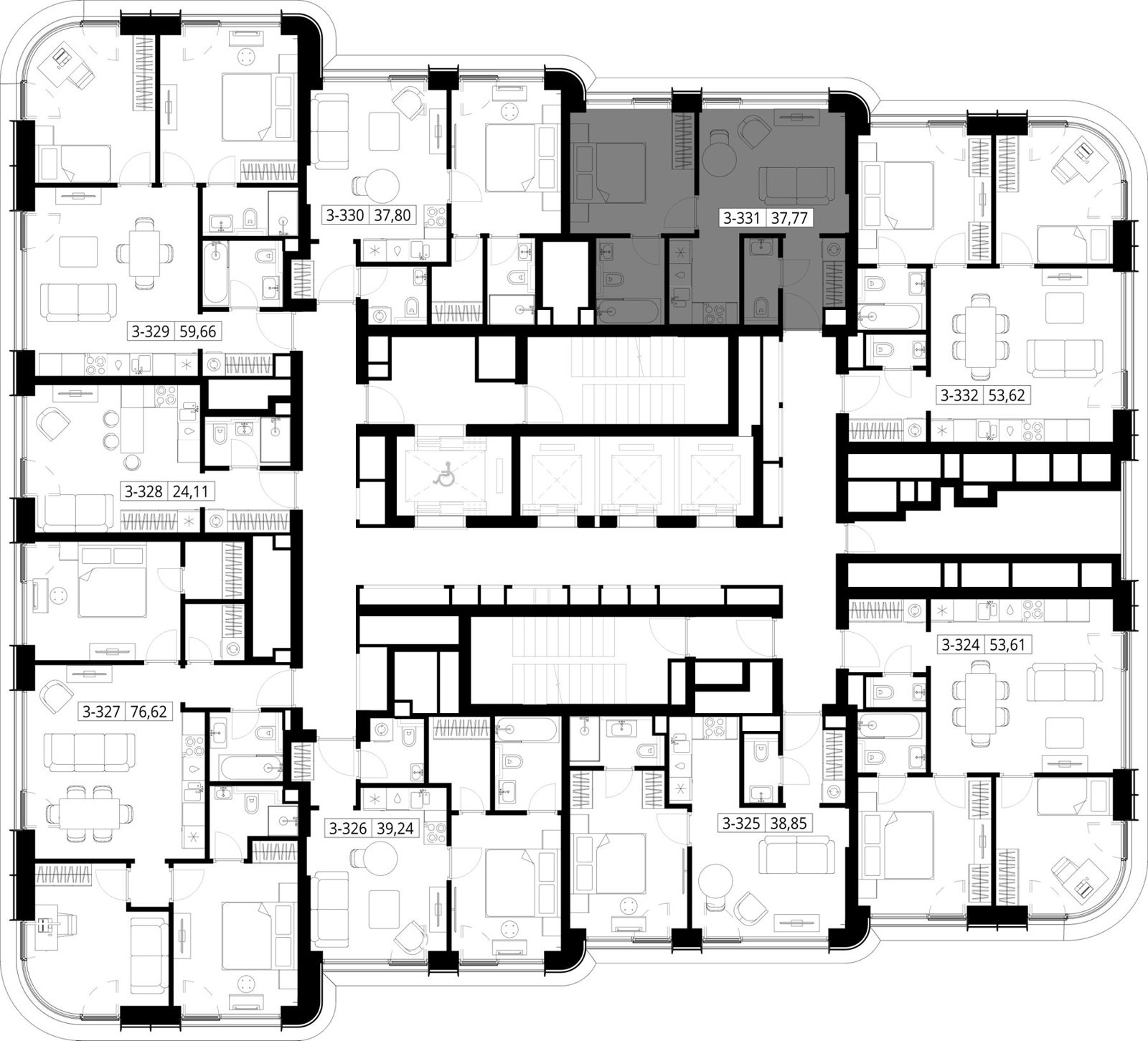 1-комнатная квартира, 37,8 м² — фото 2