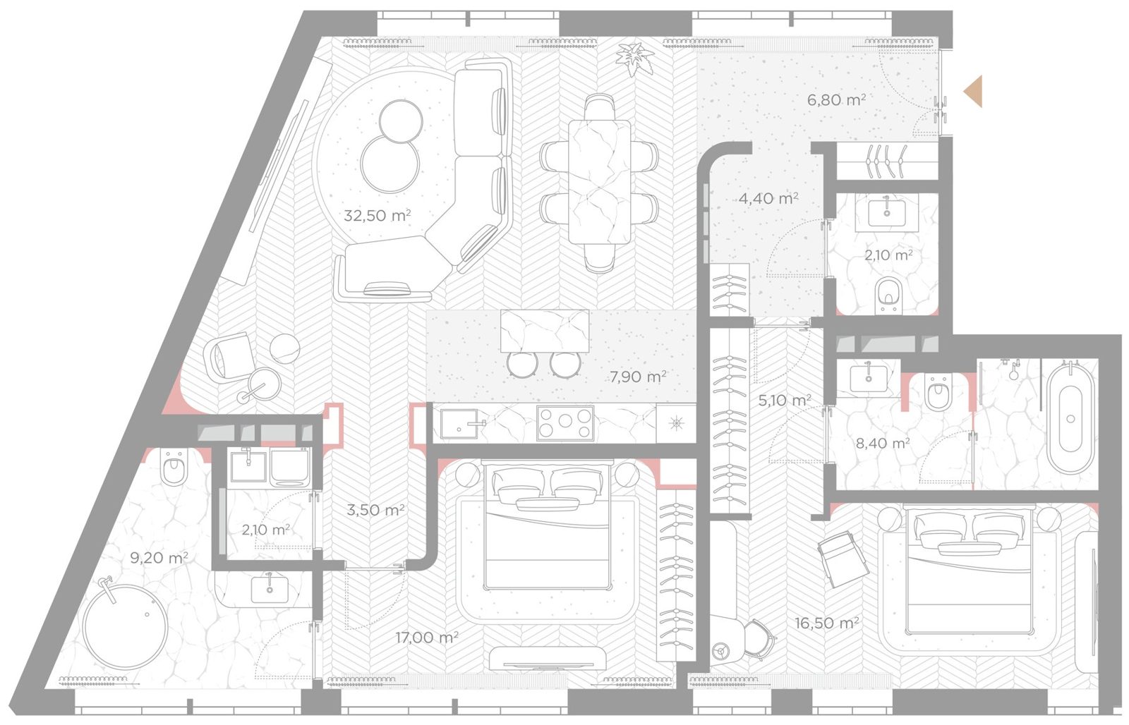 2-комнатная квартира, 115,5 м²