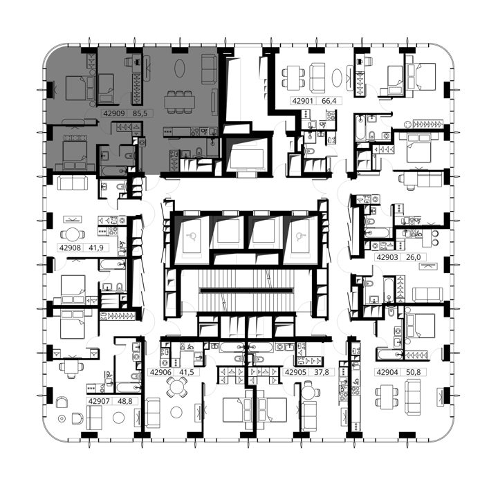 3-комнатная квартира, 85,5 м² — фото 2