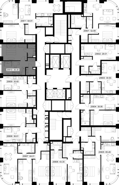 1-комнатная квартира, 35,3 м² — фото 2