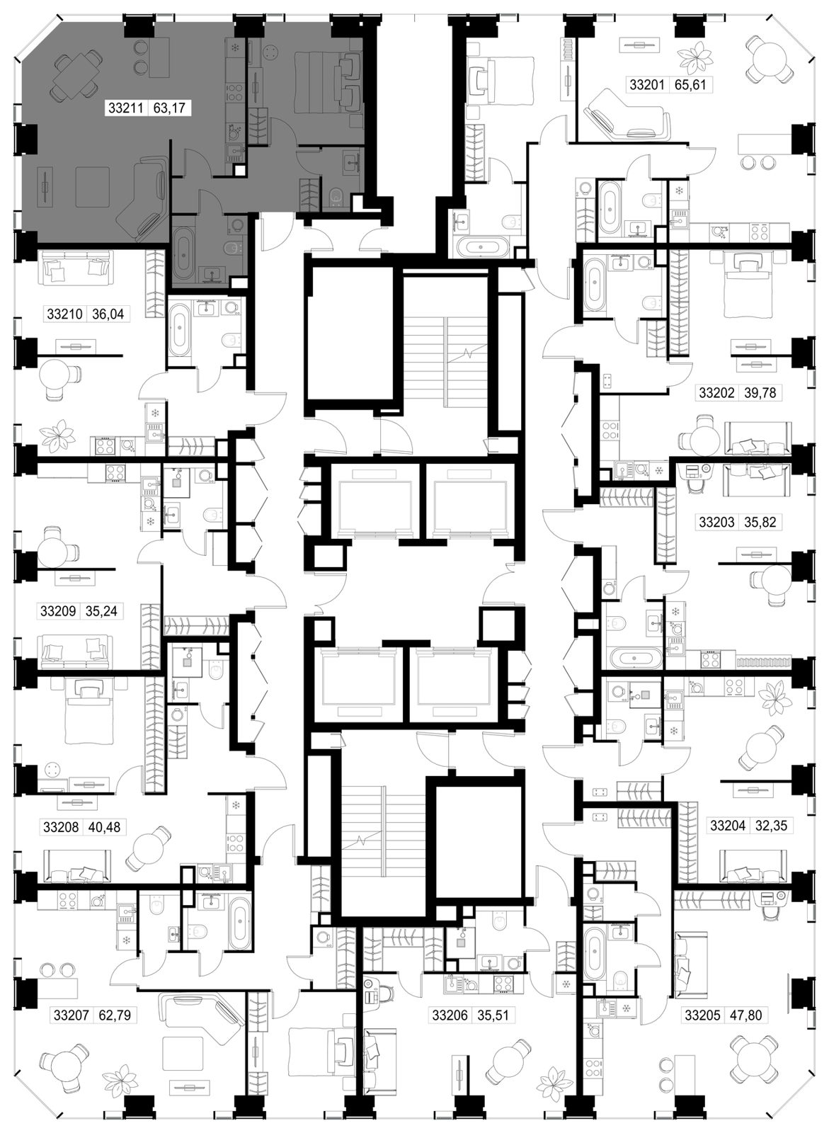 2-комнатная квартира, 63,2 м² — фото 3