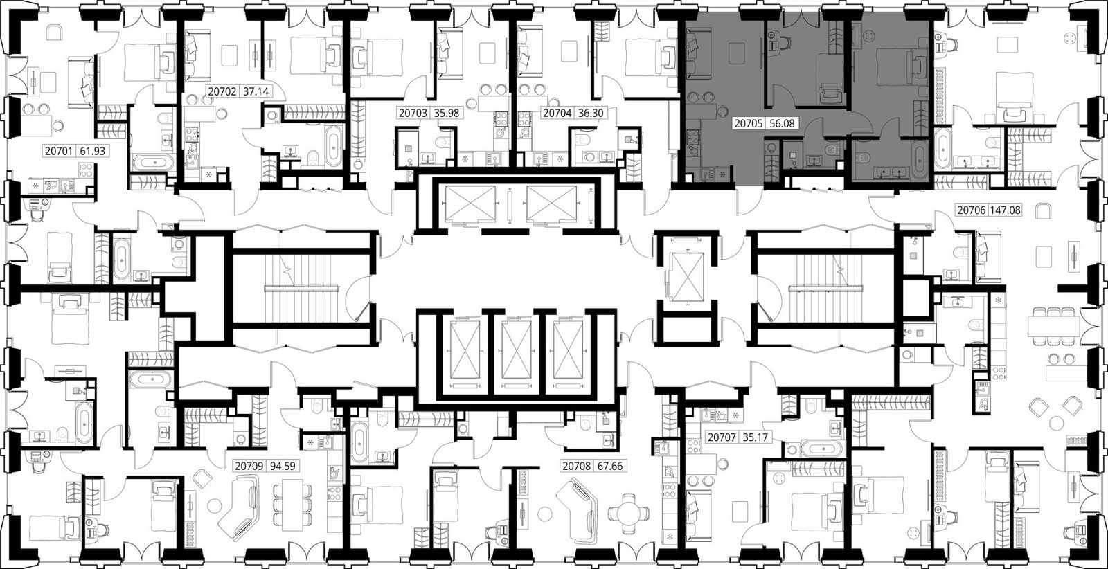 2-комнатная квартира, 56,1 м² — фото 2