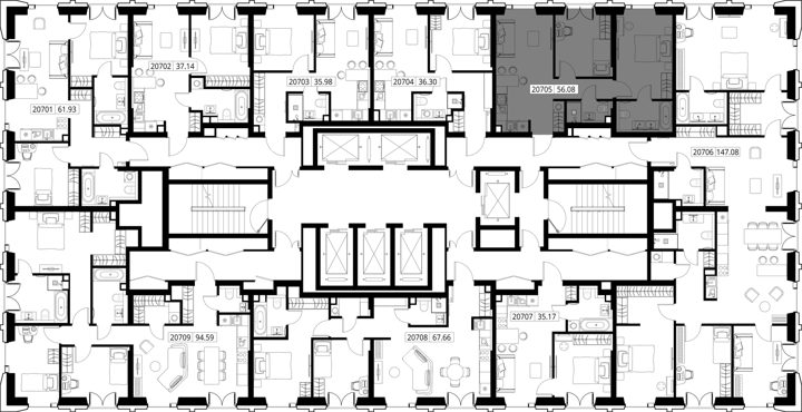 2-комнатная квартира, 56,1 м² — фото 2