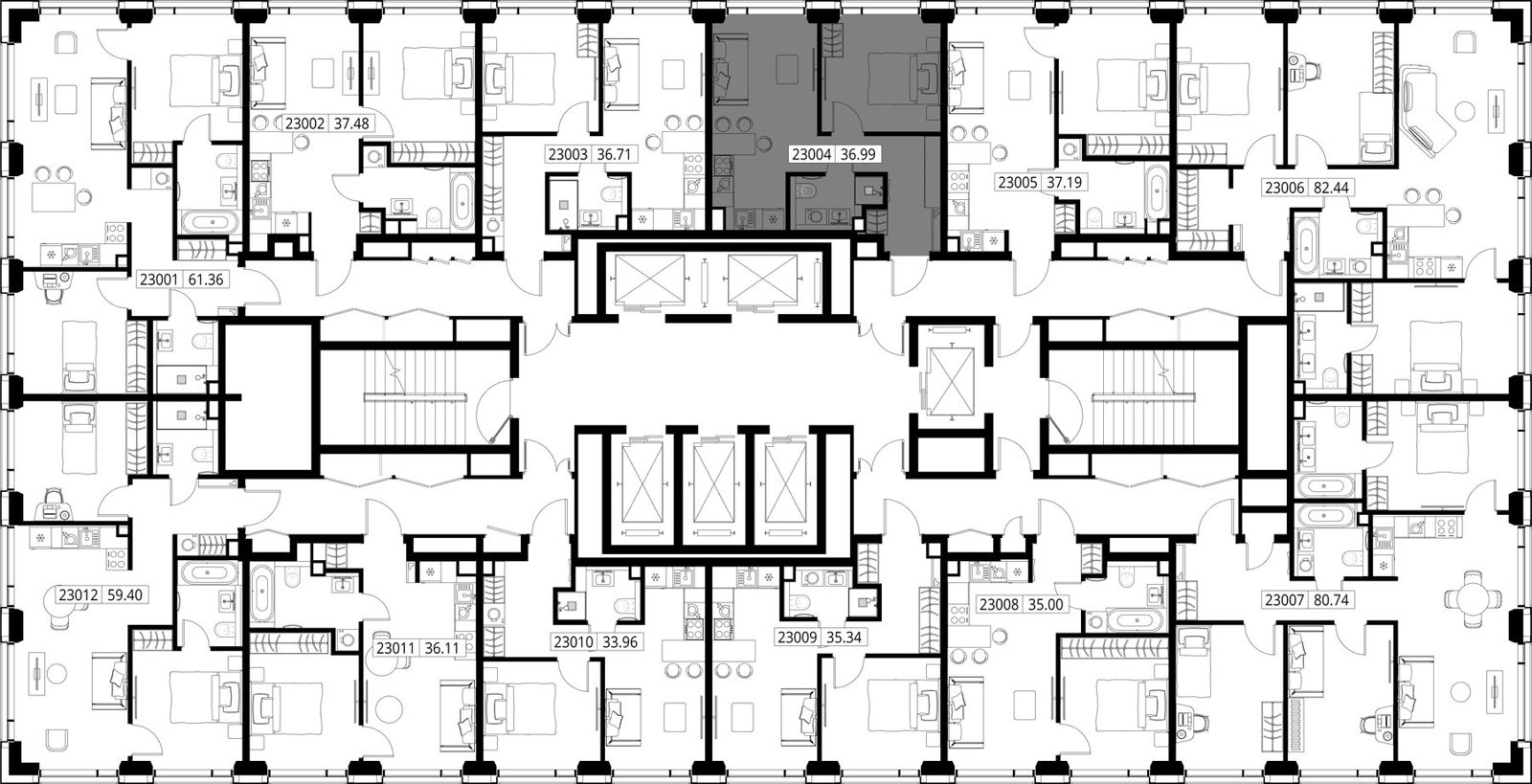 1-комнатная квартира, 37 м² — фото 2