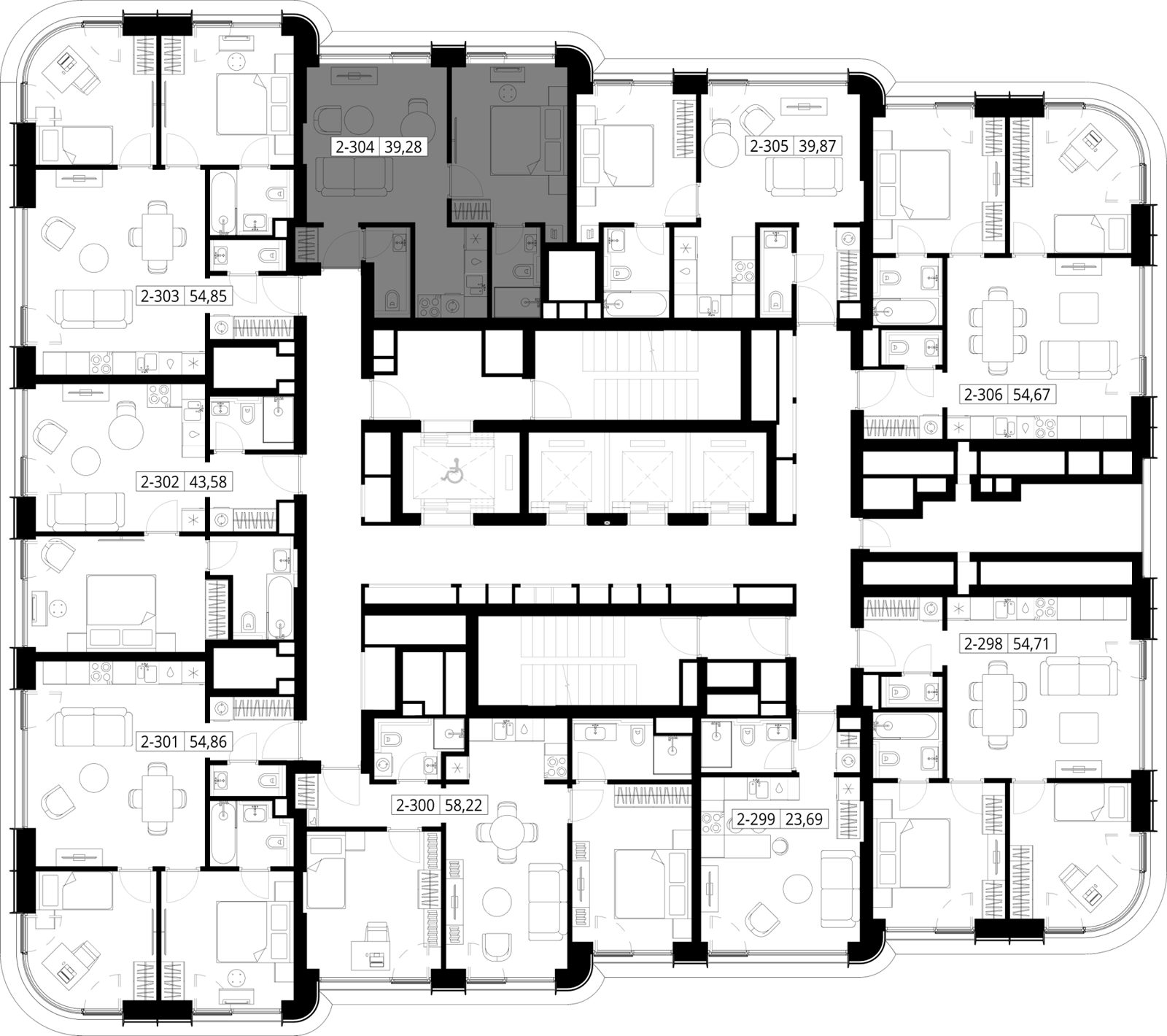 1-комнатная квартира, 38,7 м² — фото 2