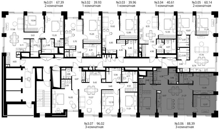 3-комнатная квартира, 88,4 м² — фото 2