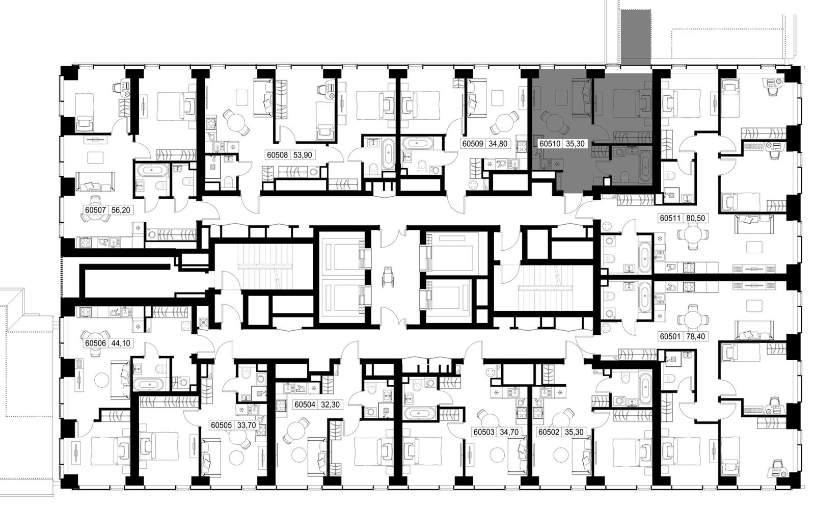 1-комнатная квартира, 35,3 м² — фото 2