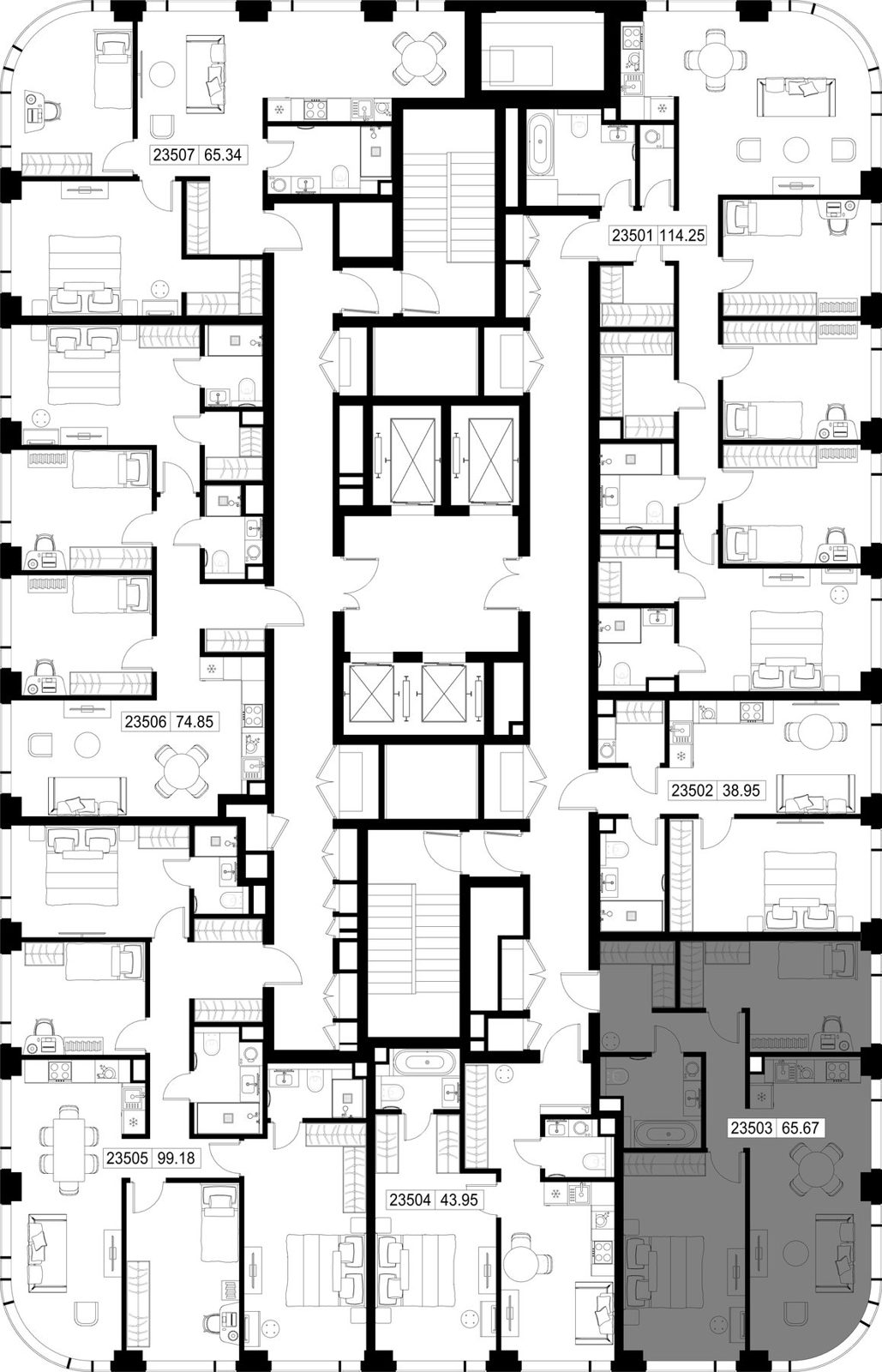 2-комнатная квартира, 65,7 м² — фото 2
