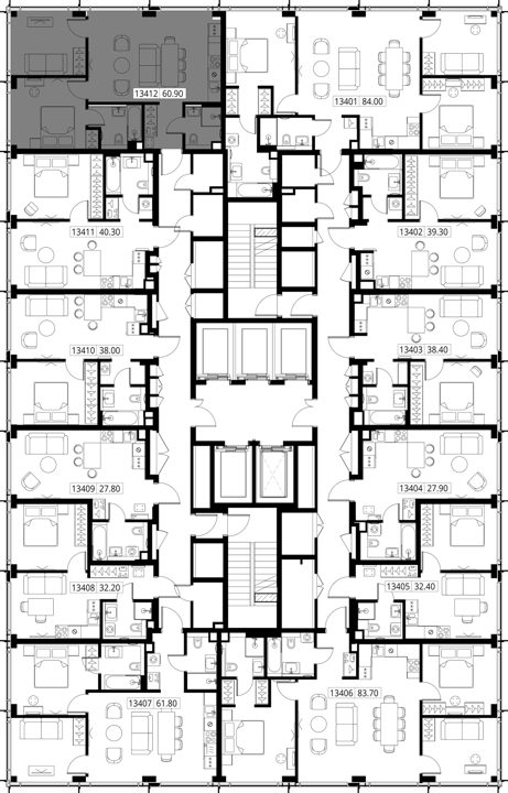 2-комнатная квартира, 60,9 м² — фото 2
