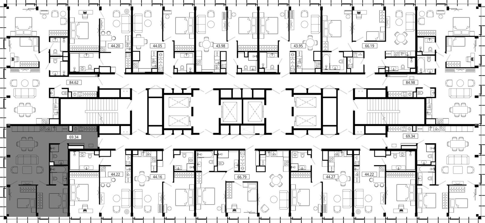 2-комнатная квартира, 68,8 м² — фото 2