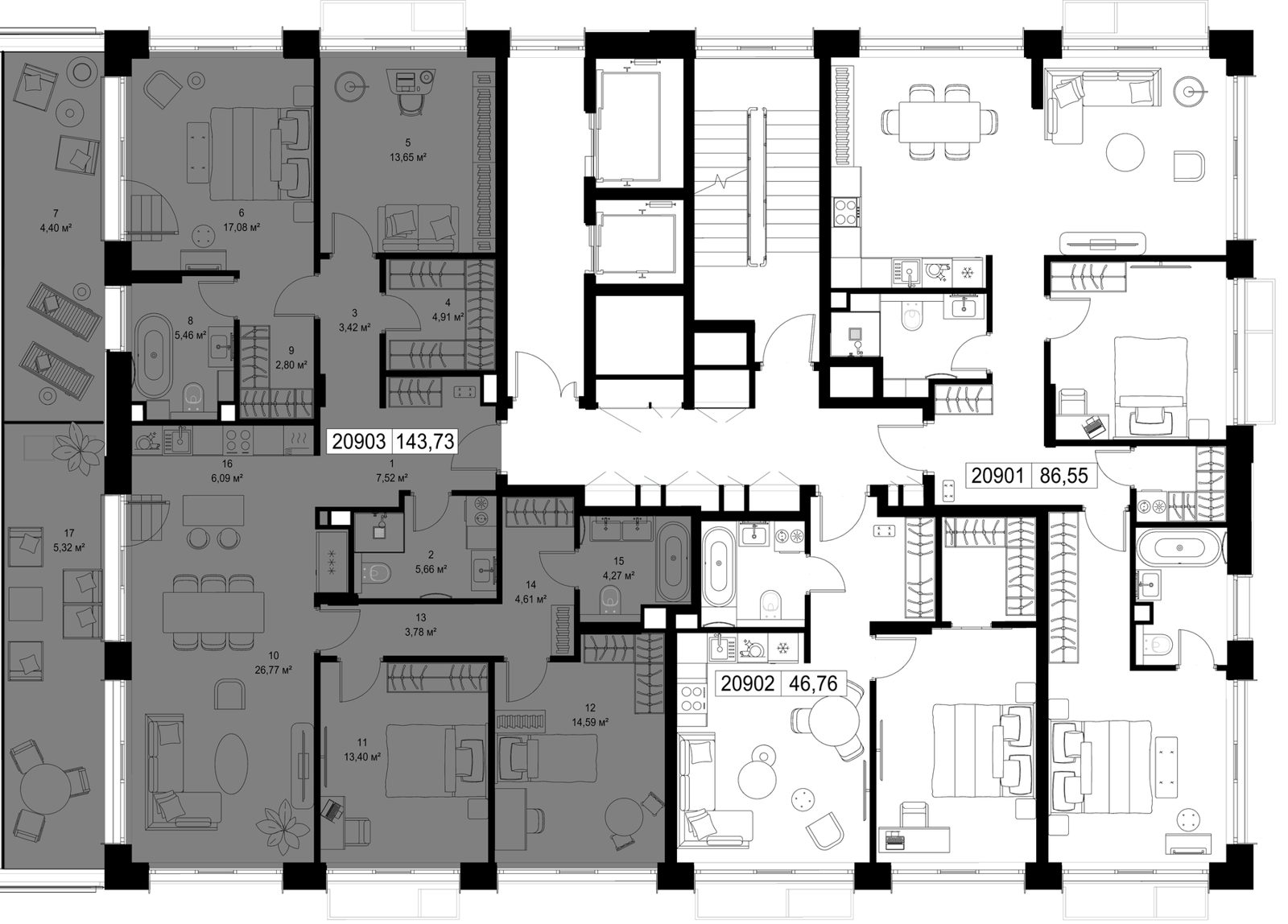 4-комнатная квартира, 143,7 м² — фото 2