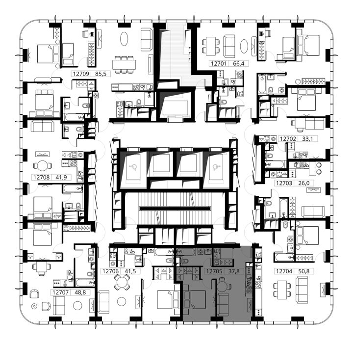 1-комнатная квартира, 37,8 м² — фото 2