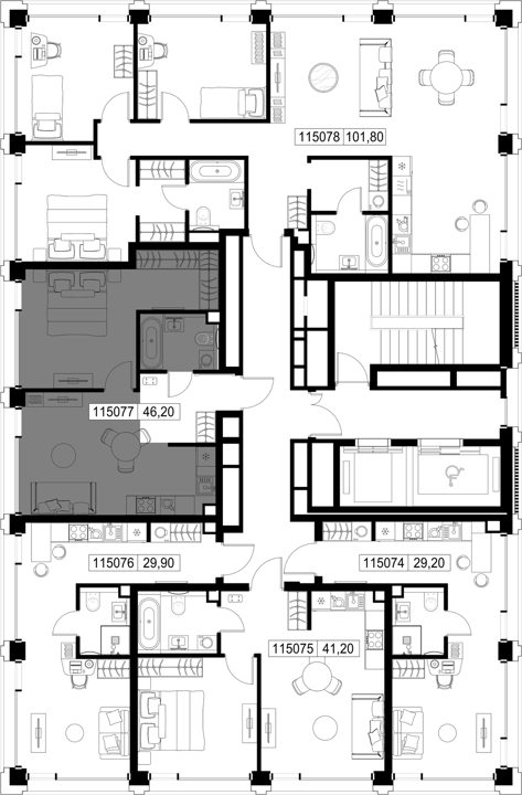 1-комнатная квартира, 46,2 м² — фото 2