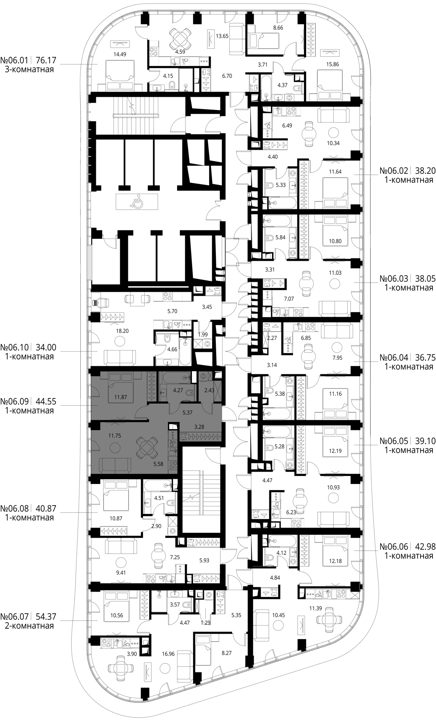 1-комнатная квартира, 44,5 м² — фото 2