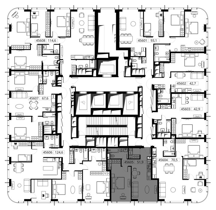 1-комнатная квартира, 51,9 м² — фото 2