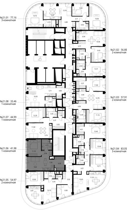 1-комнатная квартира, 42 м² — фото 2