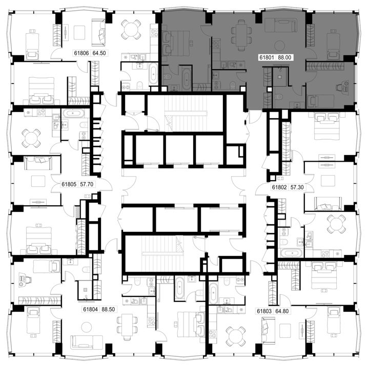 3-комнатная квартира, 88 м² — фото 2