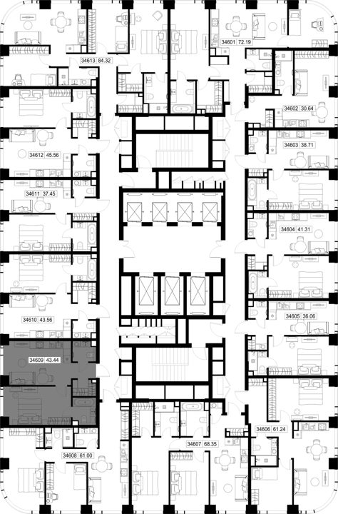 1-комнатная квартира, 43,4 м² — фото 2