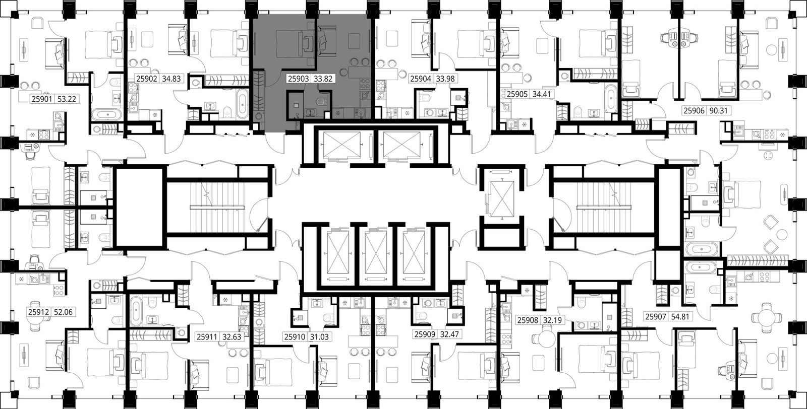 1-комнатная квартира, 33,8 м² — фото 2
