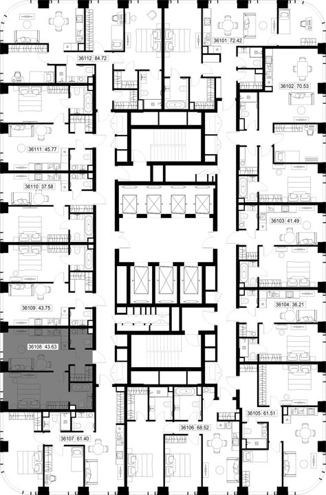1-комнатная квартира, 43,6 м² — фото 2