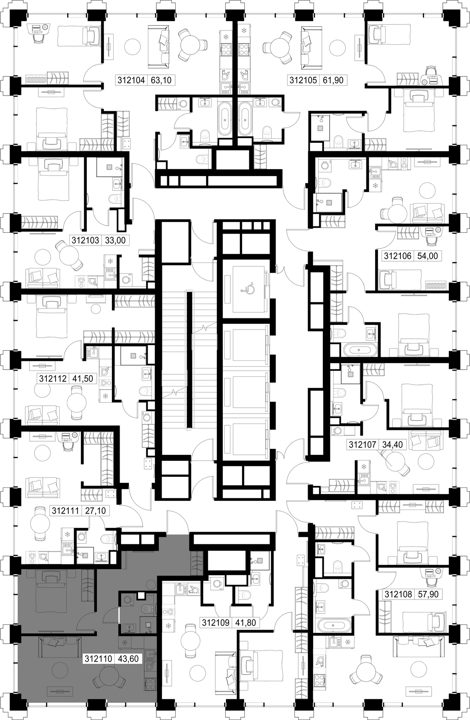 1-комнатная квартира, 43,6 м² — фото 2