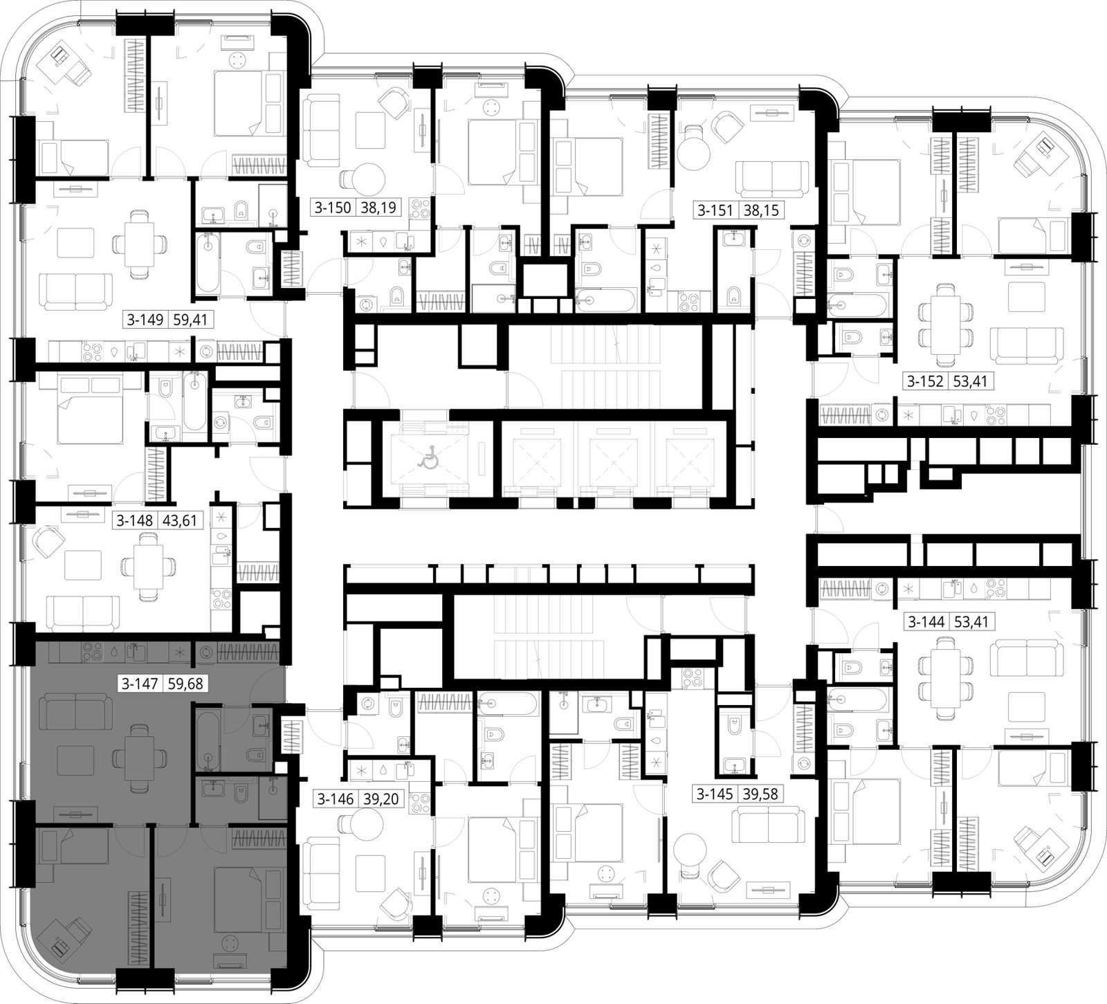 2-комнатная квартира, 59,7 м² — фото 2