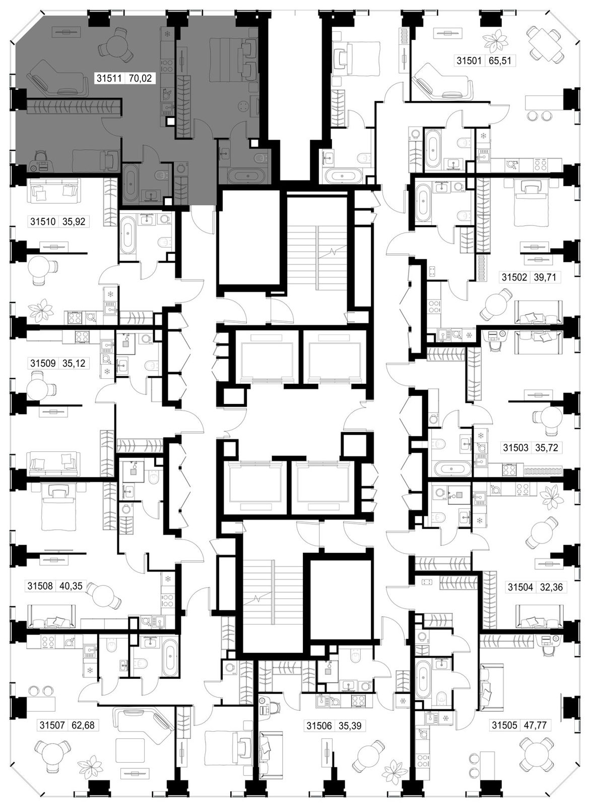 2-комнатная квартира, 70 м² — фото 2
