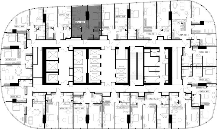1-комнатная квартира, 55,6 м² — фото 2