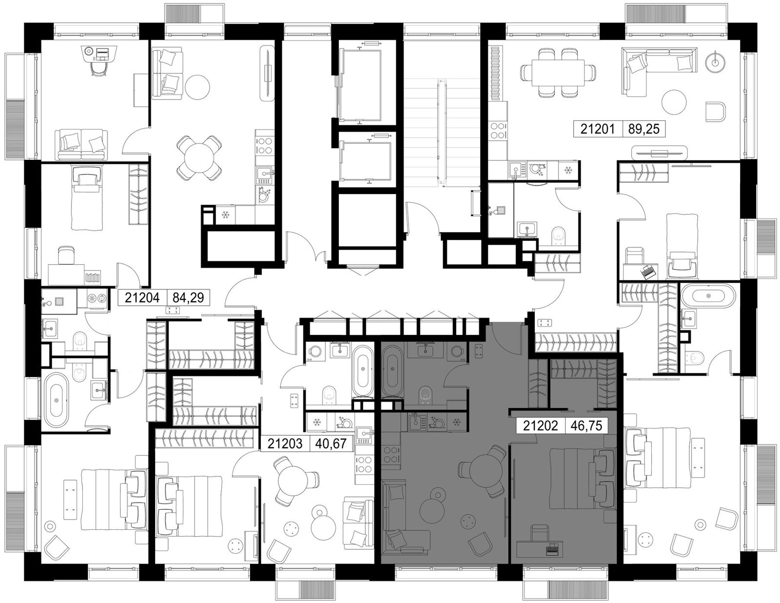 1-комнатная квартира, 46,8 м² — фото 2