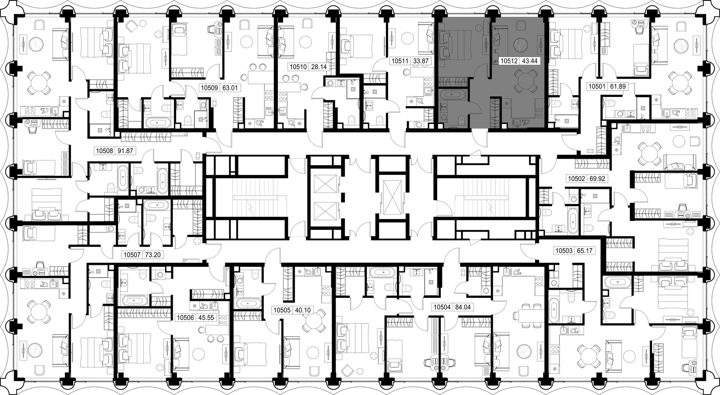 1-комнатная квартира, 43,4 м² — фото 2
