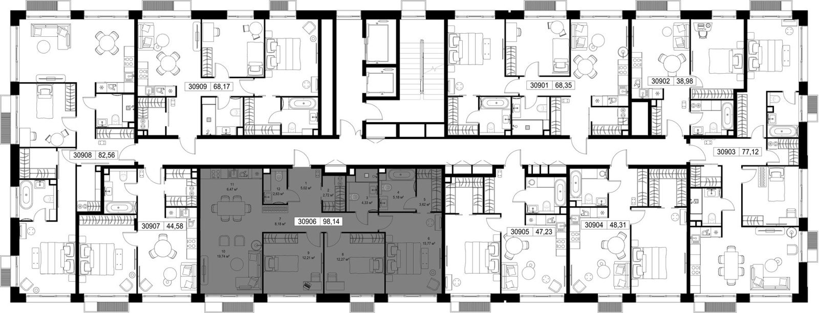 3-комнатная квартира, 98,1 м² — фото 3