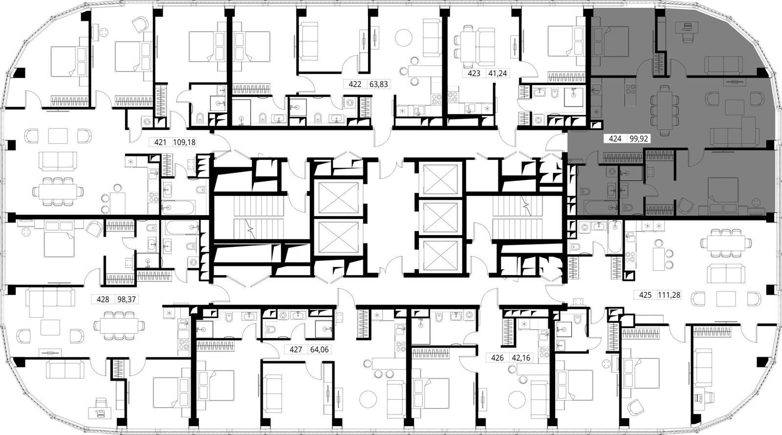 3-комнатная квартира, 99,5 м² — фото 2