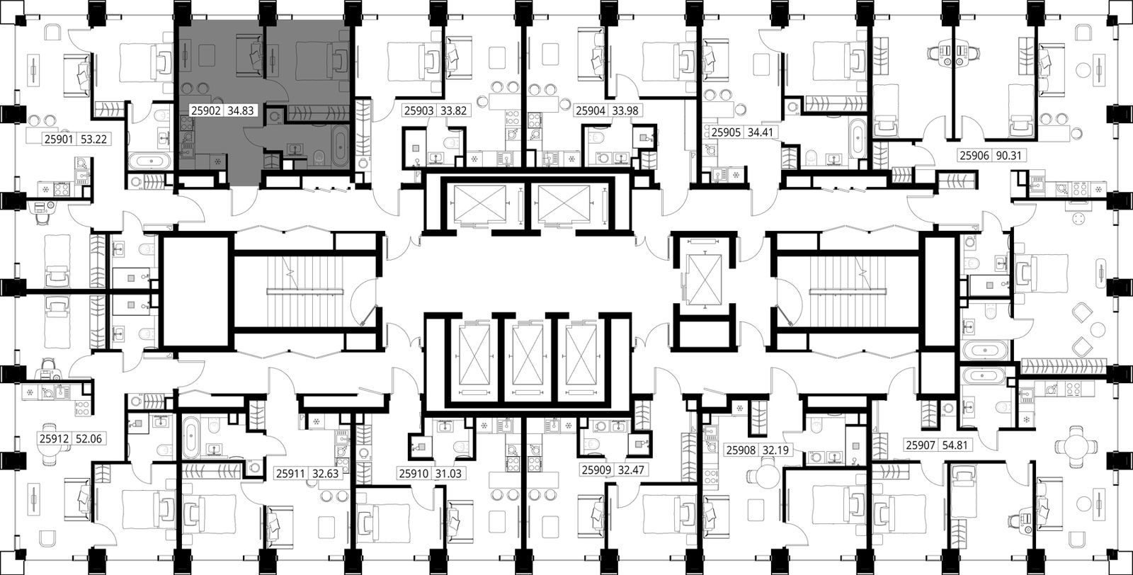1-комнатная квартира, 34,8 м² — фото 2