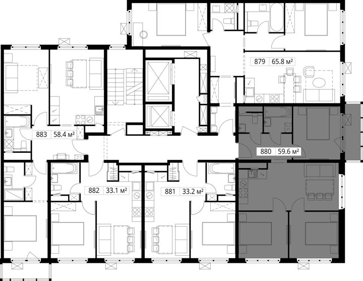 3-комнатная квартира, 59,6 м² — фото 2