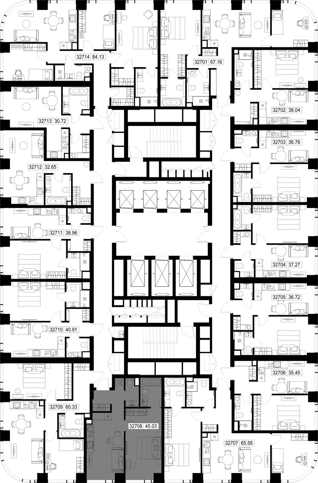 1-комнатная квартира, 45 м² — фото 2