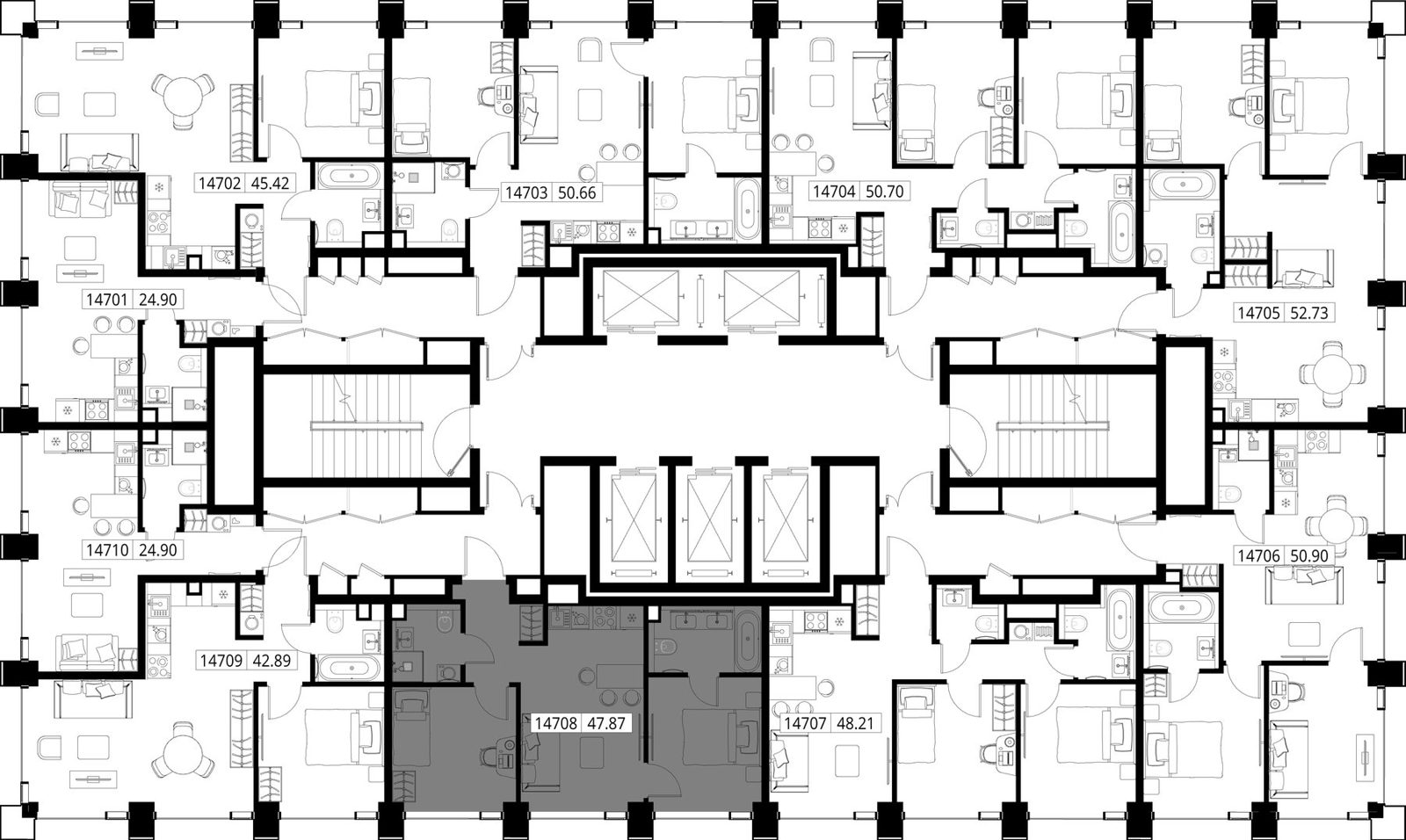 2-комнатная квартира, 47,9 м² — фото 2