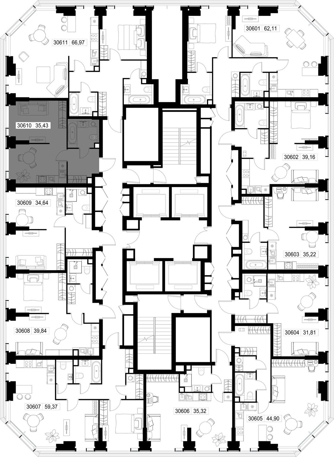1-комнатная квартира, 35,4 м² — фото 3