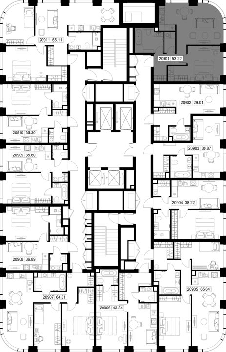 1-комнатная квартира, 53,2 м² — фото 2