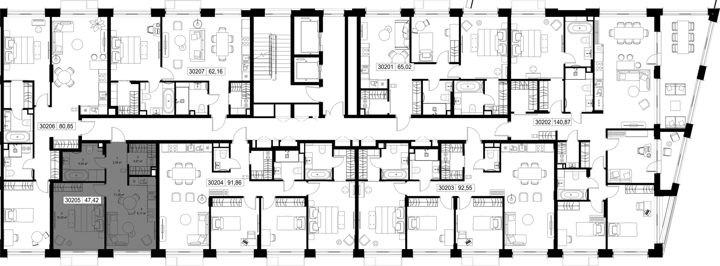1-комнатная квартира, 47,4 м² — фото 2