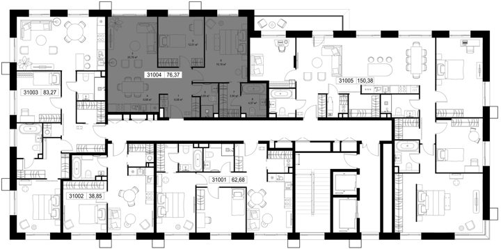 2-комнатная квартира, 76,4 м² — фото 2
