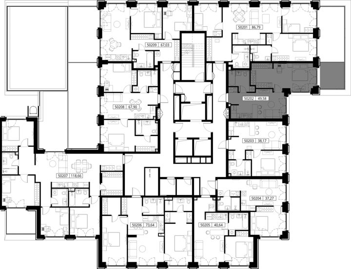 1-комнатная квартира, 49,6 м² — фото 2