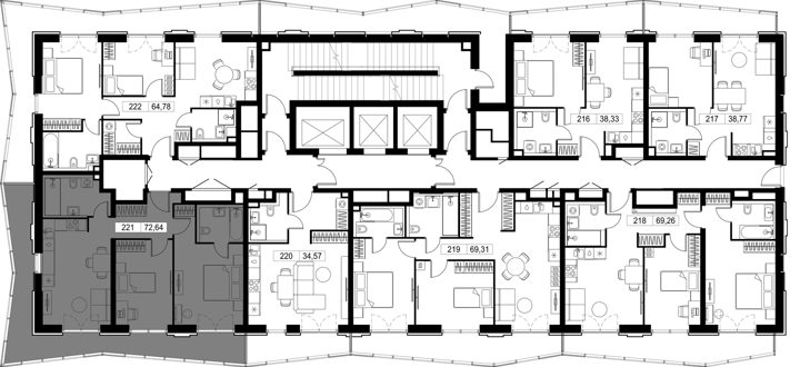 2-комнатная квартира, 72,9 м² — фото 2