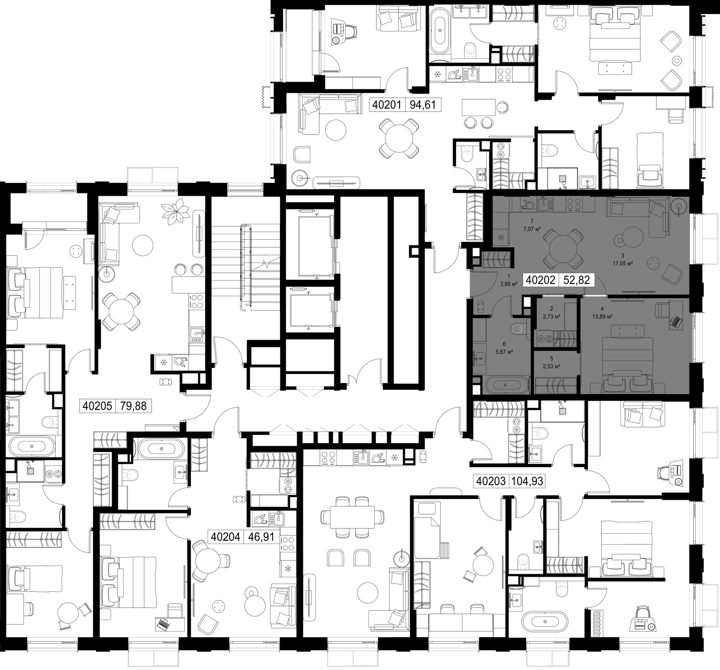 1-комнатная квартира, 52,8 м² — фото 2