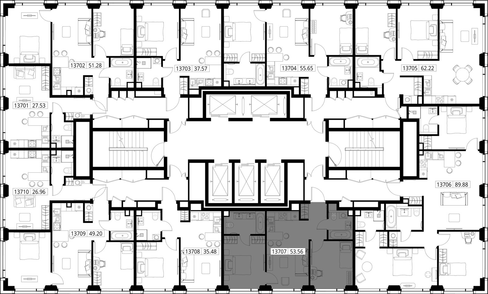 2-комнатная квартира, 53,6 м² — фото 2