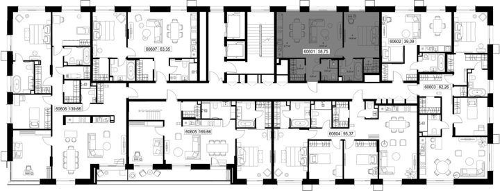 1-комнатная квартира, 58,8 м² — фото 2
