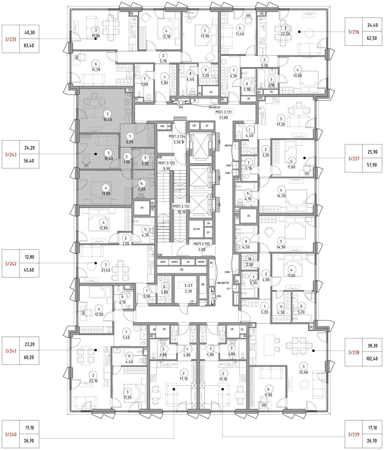 2-комнатная квартира, 55,8 м² — фото 2