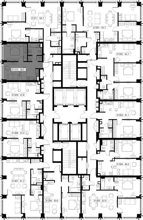 1-комнатная квартира, 38 м² — фото 2