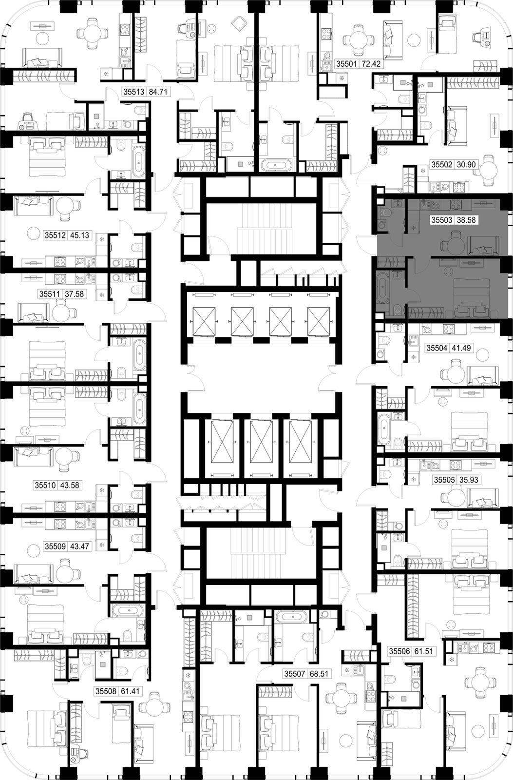1-комнатная квартира, 38,6 м² — фото 2