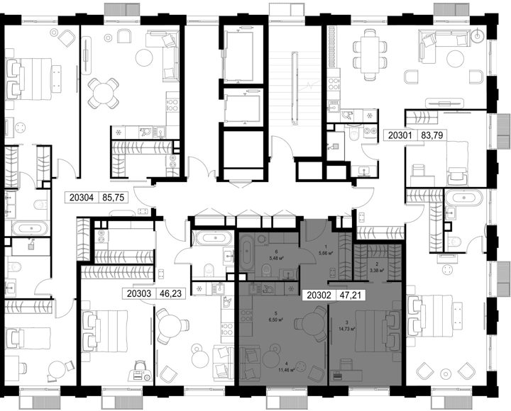 1-комнатная квартира, 47,2 м² — фото 3