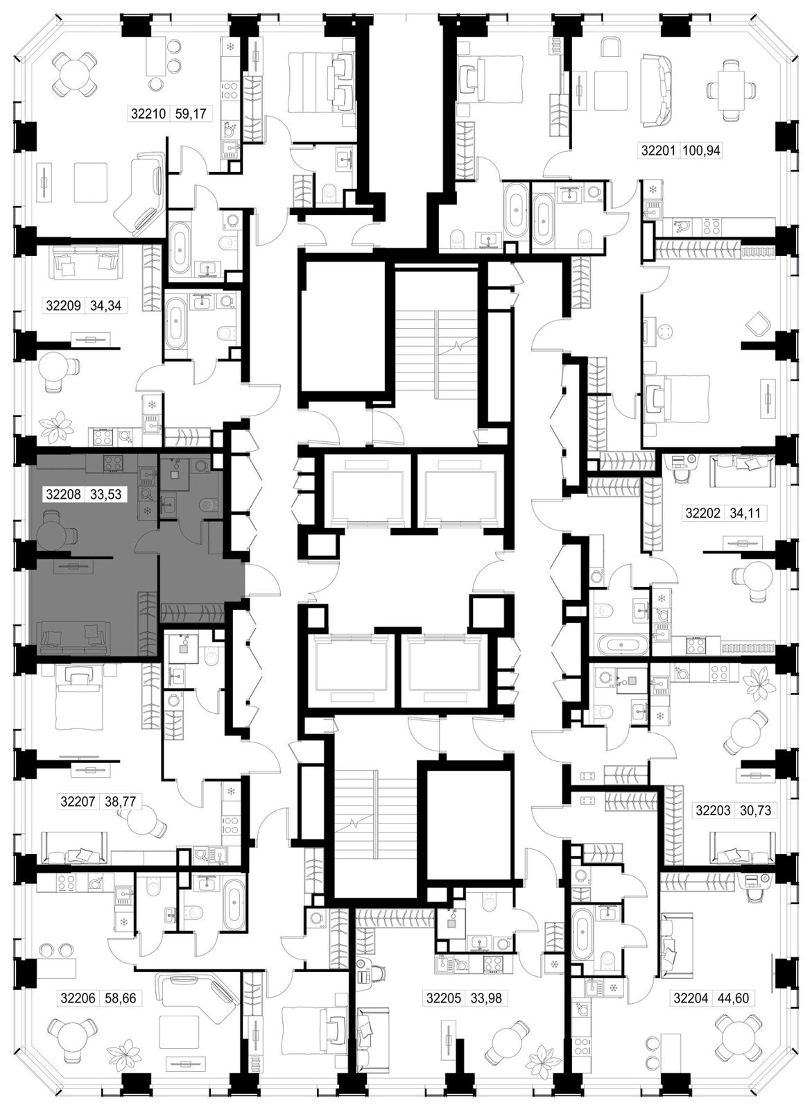 1-комнатная квартира, 33,5 м² — фото 3